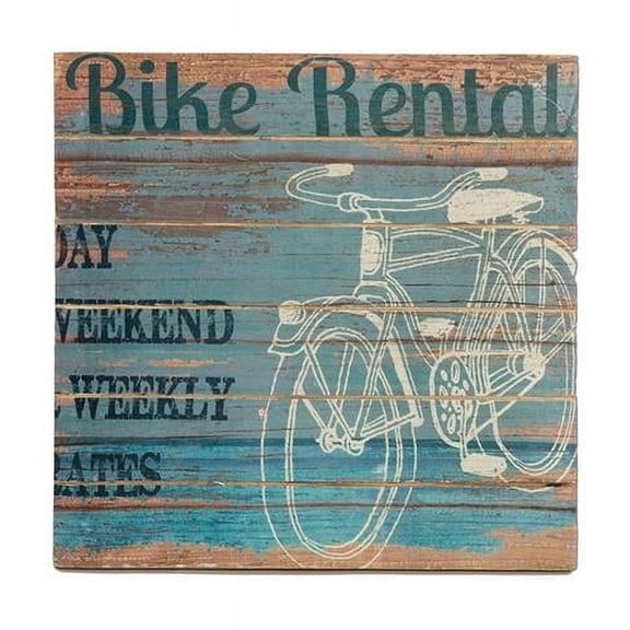 14 x 14 in. Bike Beach Living Wall Art