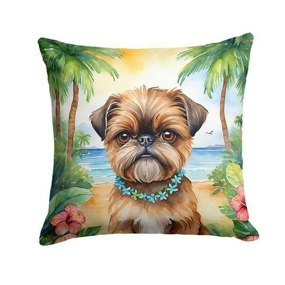 14 x 14 in. Brussels Griffon Luau Throw Pillow