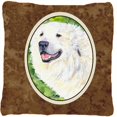thumbnail image 1 of 14 x 14 in. Great Pyrenees Fabric Decorative Pillow, 1 of 1