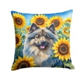 thumbnail image 1 of 14 x 14 in. Keeshond in Sunflowers Throw Pillow, 1 of 1