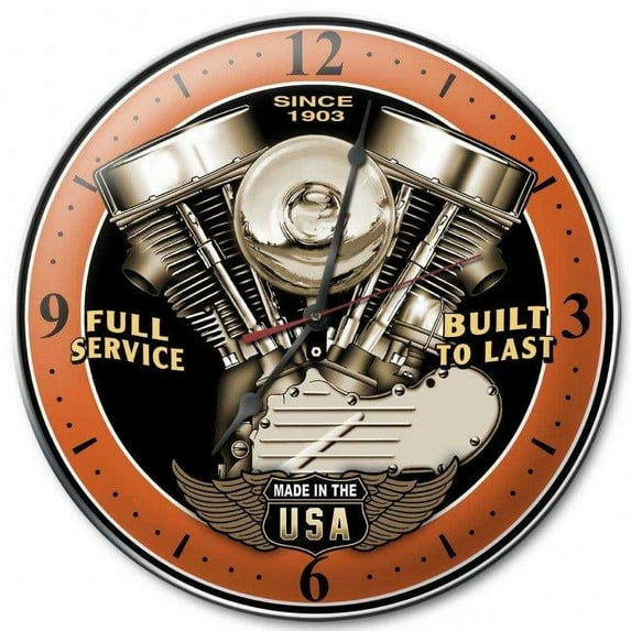 14 x 14 in. Steve McDonald Motor Pan Clock Sign