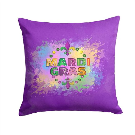 14 x 14 in. Unisex Mardi Gras Fabric Decorative Pillow