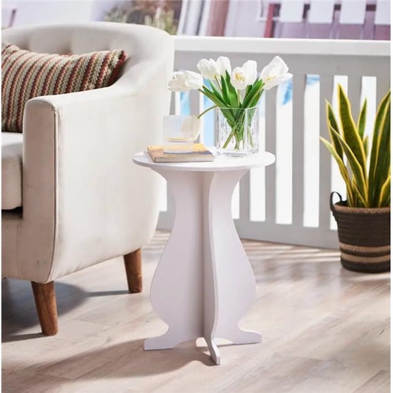 14 x 14 x 19 in. Wood Side Table, White - Walmart.com