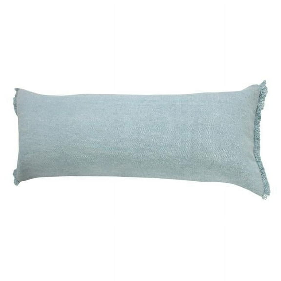 14 x 14 x 36 in. Blue Solid Color Zippered 100 Percent Cotton Throw Pillow - Set of 2