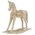 thumbnail image 1 of 14" x 15" Light Brown Wood Horse Sculpture, by DecMode, 1 of 13