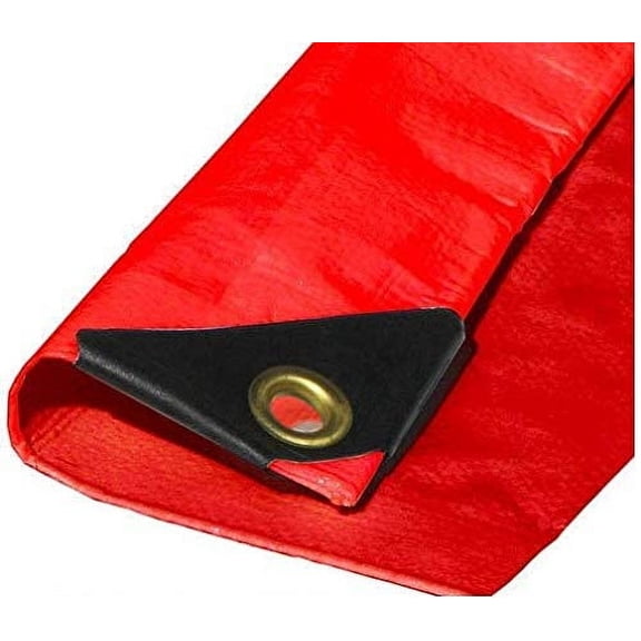14' x 16' Heavy Duty Premium Red Poly Tarp 12 Mil Thickness