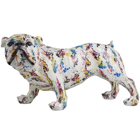 14" x 16" Multi Colored Resin Bulldog Sculpture, by DecMode