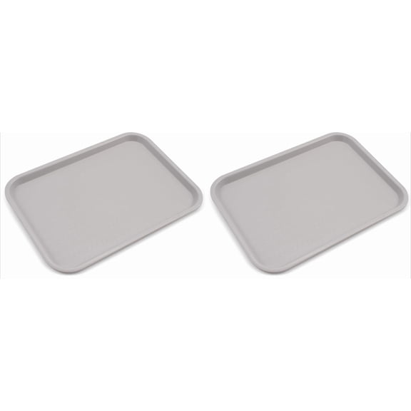 14" x 18" Gray Plastic Fast Food Serving Tray, Single Pack Commercial Cafeteria Tray for Restaurant & Food Service Use