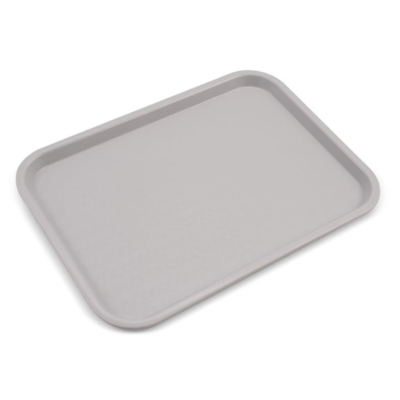 14" x 18" Gray Plastic Fast Food Serving Tray, Single Pack Commercial Cafeteria Tray for Restaurant & Food Service Use