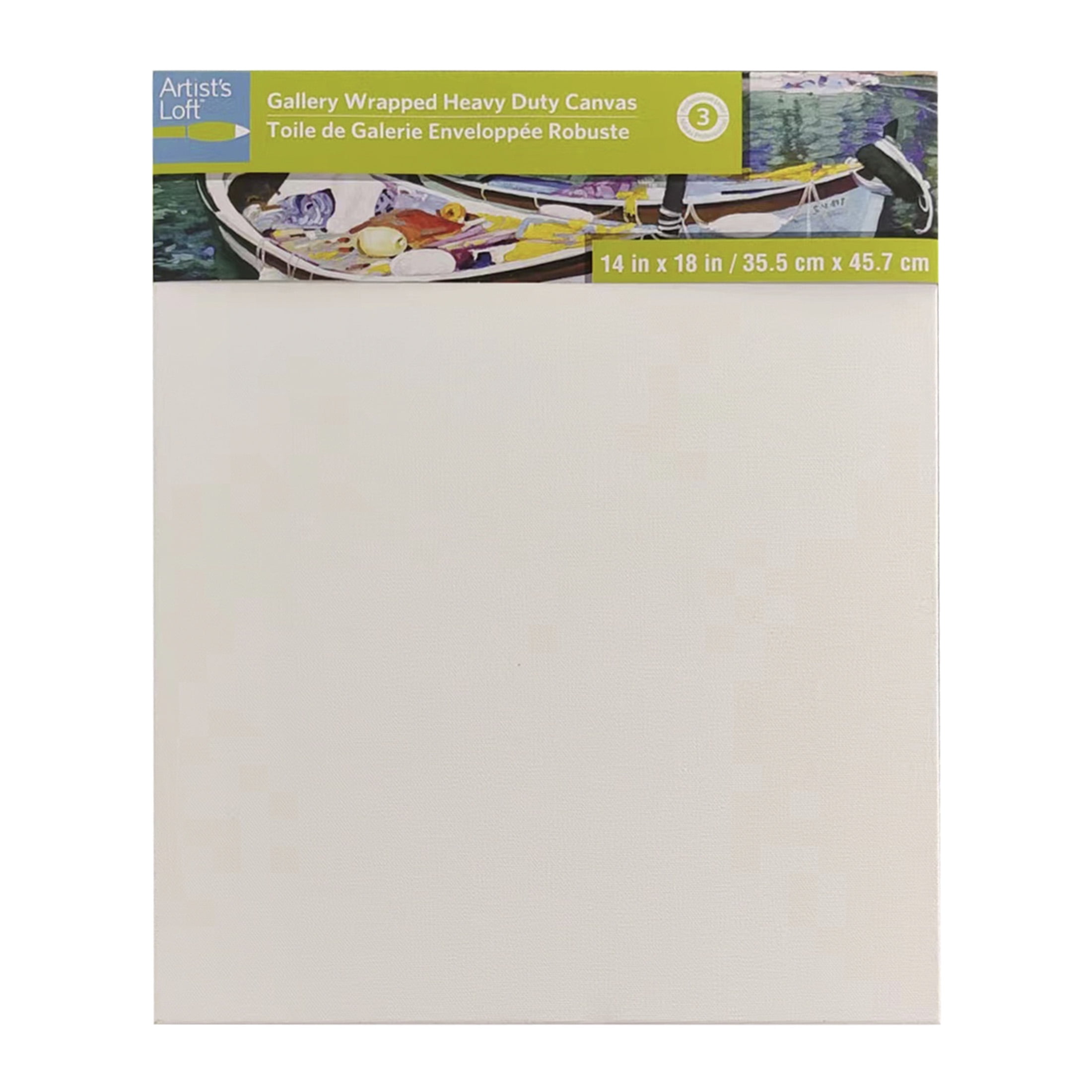 14" x 18" White Cotton Gallery Wrapped Heavy Duty Canvas