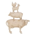 thumbnail image 1 of 14" x 18" Cream Polystone Stacked Farm Animals Sculpture, by DecMode, 1 of 8