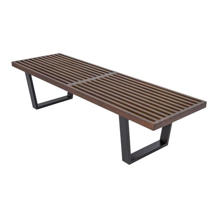 14 x 18 x 60 in. Mid-Century Inwood Platform Bench, Dark Walnut - 5 ft.