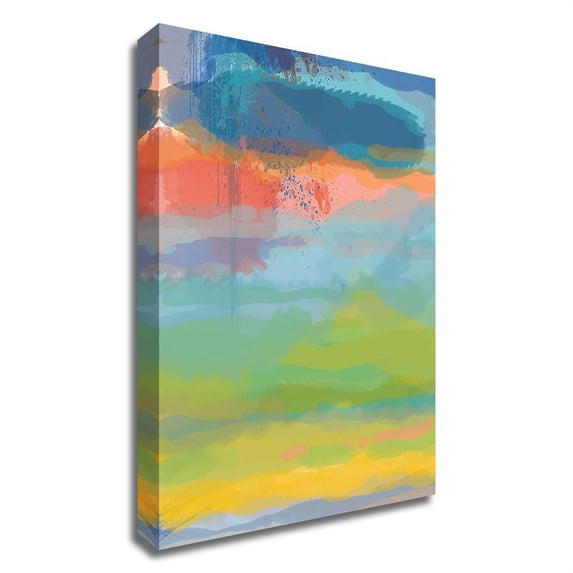 14" x 19" Coral Sky by Jan Weiss - Wall Art Print on Canvas Fabric White