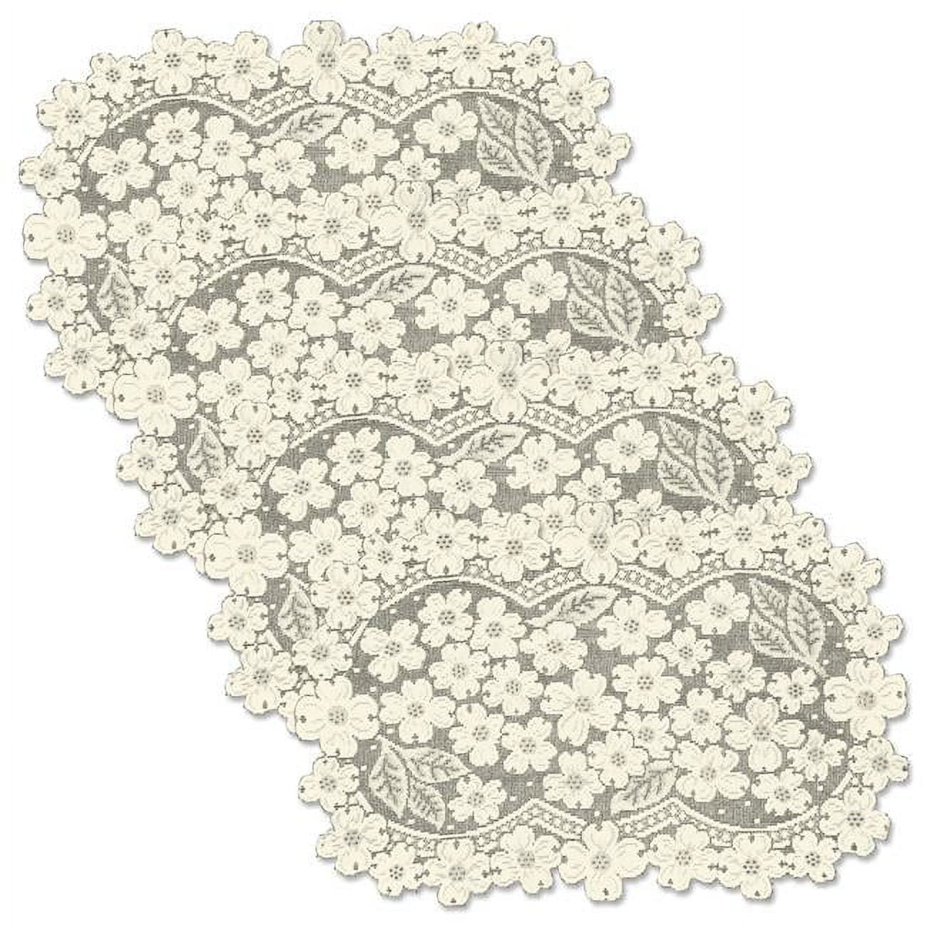 White Lace Rectangular Dogwood Blossom Placemats Set of 4