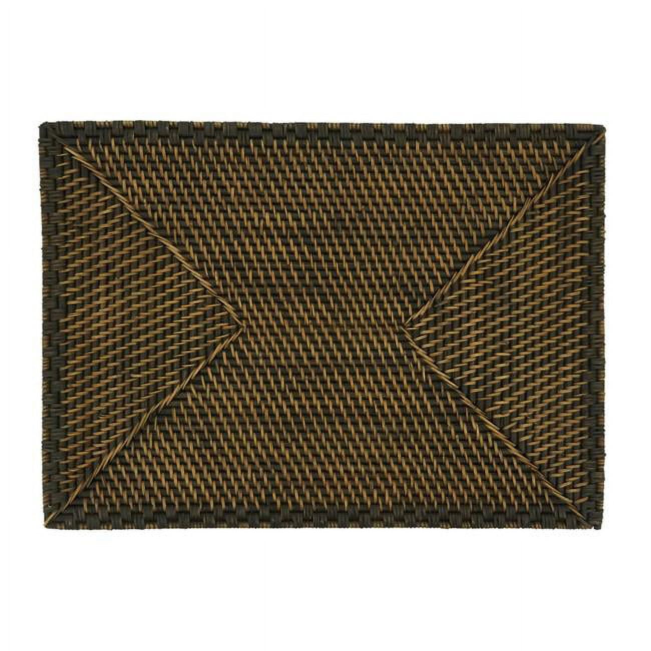 Brown Woven Rattan Rectangular Table Placemats Set of 4