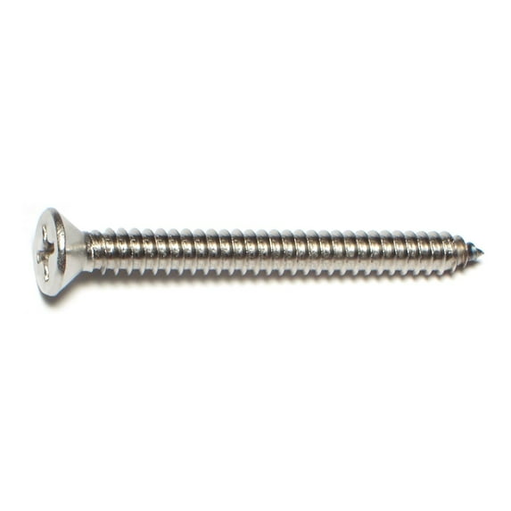 #14 x 2-1/2" 18-8 Stainless Steel Phillips Flat Head Sheet Metal Screws SMSFSS-292