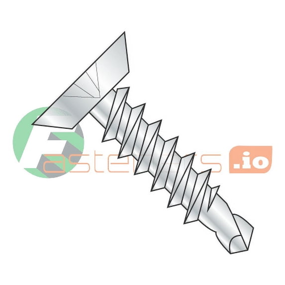 #14 x 2" Self-Drilling Screws / Phillips / Flat Undercut Head / Steel / Zinc / #3 Drill Point (Quantity: 1,000 pcs)