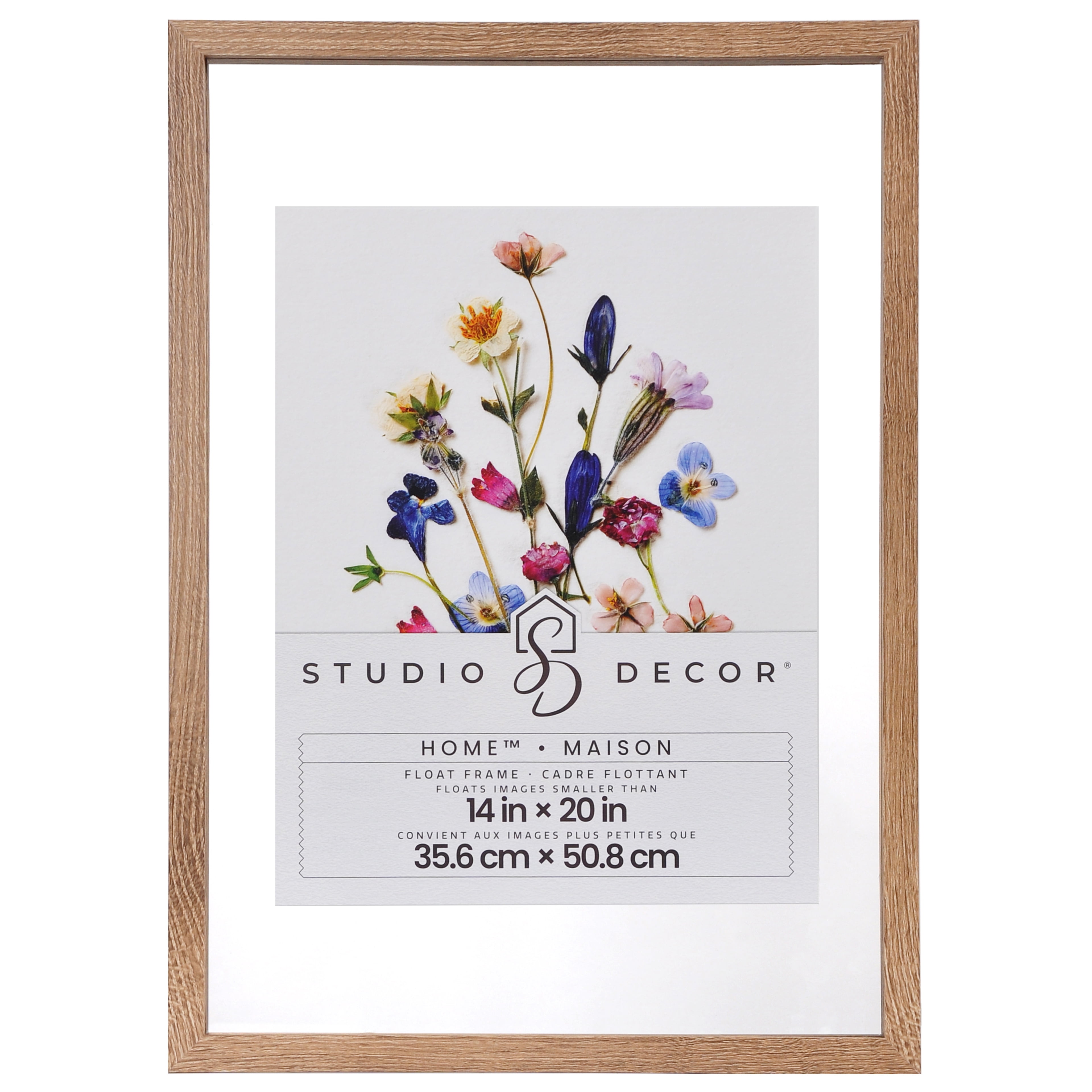 14" x 20" Brown Manufactured Wood Floating Wall Frame