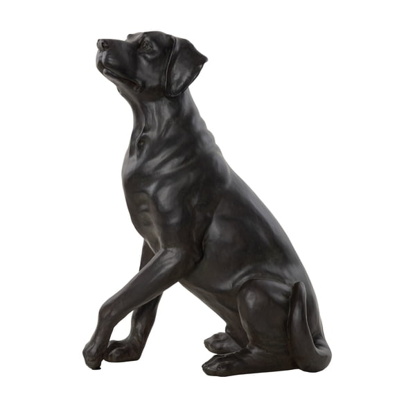 14" x 20" Brown Polystone Dog Sculpture, by DecMode