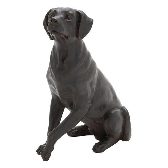 14" x 20" Brown Polystone Dog Sculpture, by DecMode