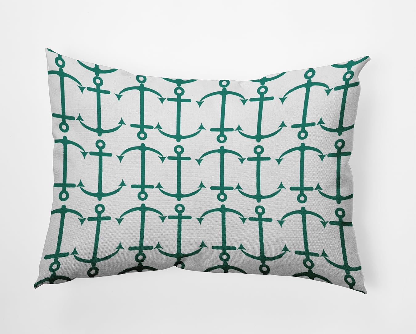 14" x 20" Simply Daisy Anchor Pattern Indoor/Outdoor Pillow, Kelly Green Qty 1