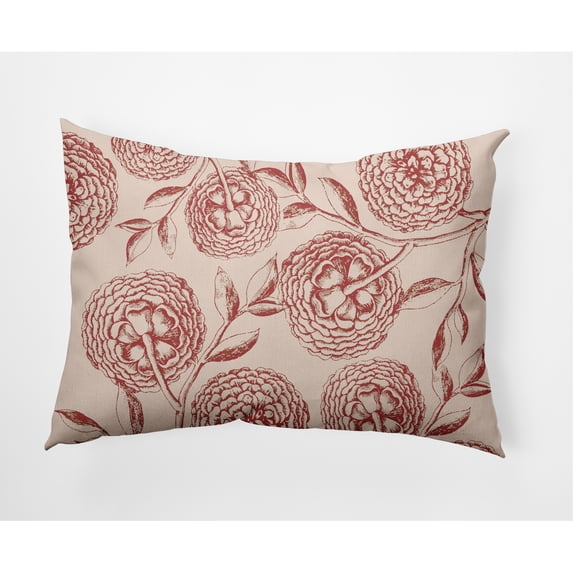 14" x 20" Simply Daisy Antique Flowers Decorative Lumbar Throw Pillow