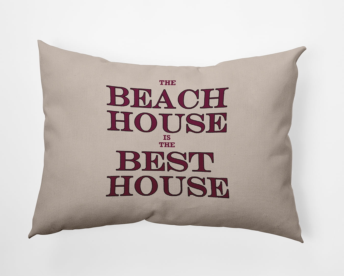 14" x 20" Simply Daisy Beach House Best House Indoor/Outdoor Pillow, Maroon Red Qty 1