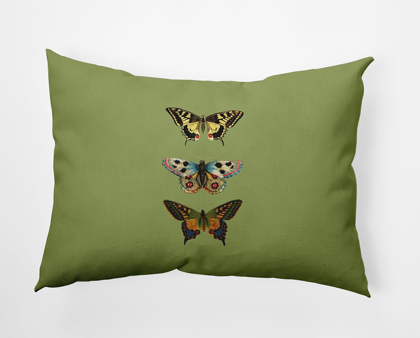 14" x 20" Simply Daisy Butterflies Indoor/Outdoor Pillow, Apple Green Qty 1