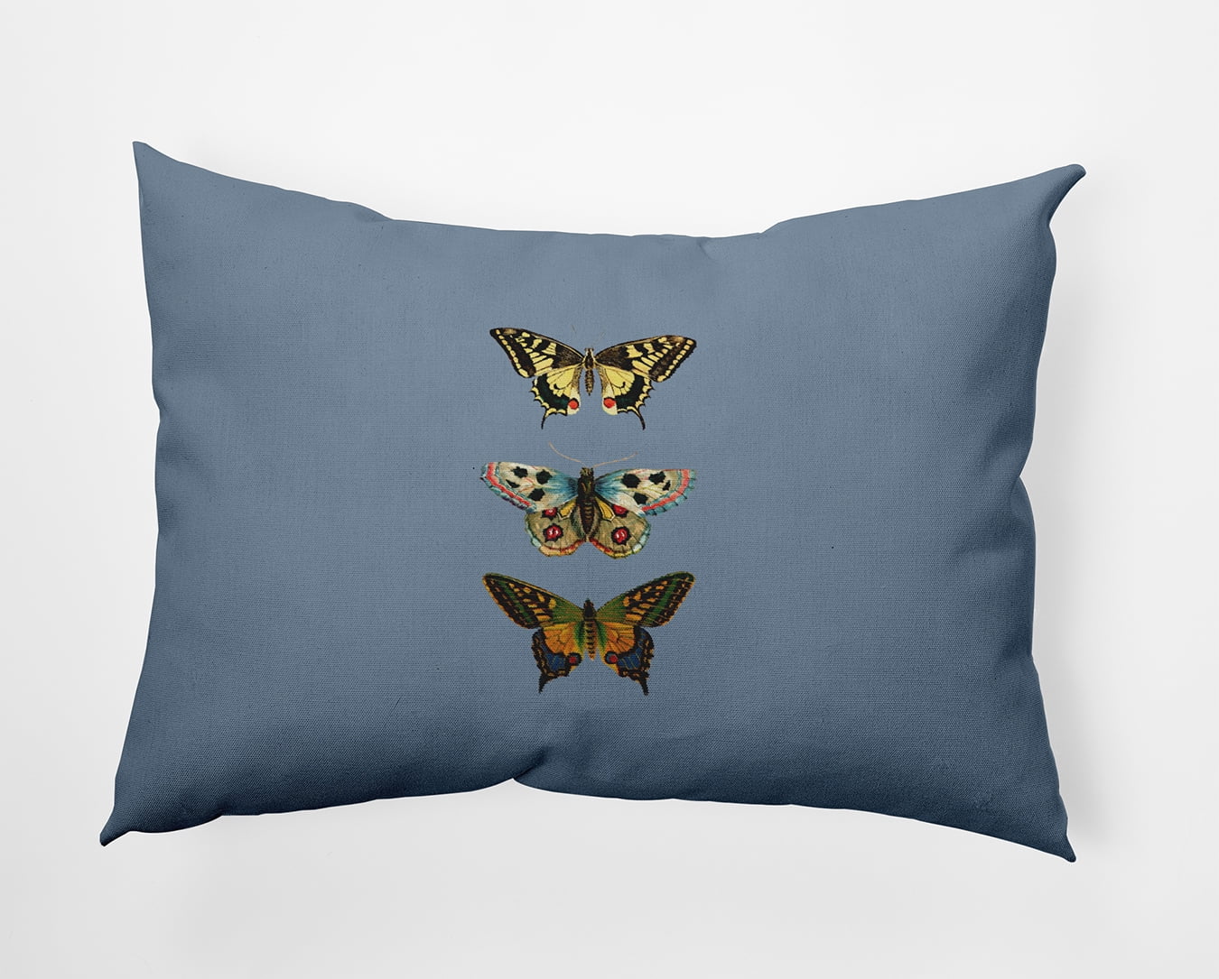 14" x 20" Simply Daisy Butterflies Indoor/Outdoor Pillow, Dusty Smoke Blue Qty 1