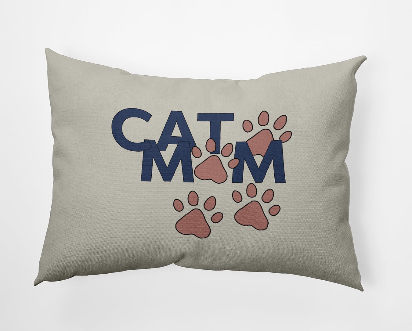 14" x 20" Simply Daisy Cat Mom Indoor/Outdoor Pillow, Mauve Qty 1