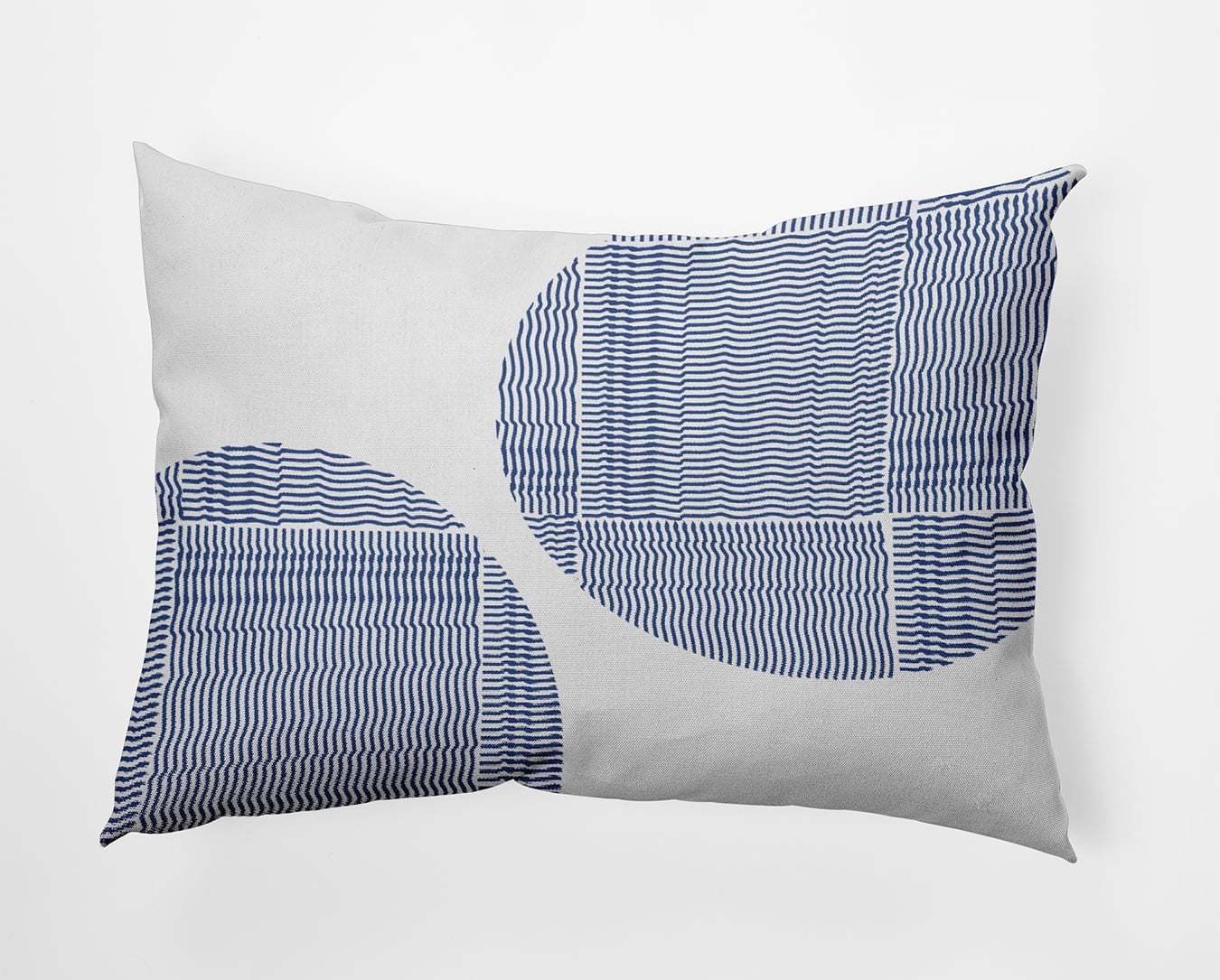 14" x 20" Simply Daisy Circles and Squares Indoor/Outdoor Pillow, Nautical Navy Qty 1