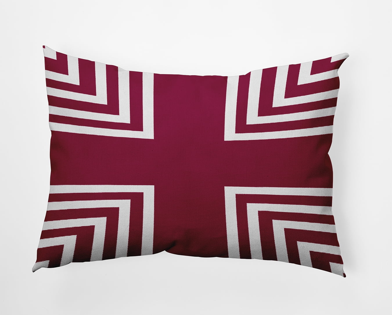 14" x 20" Simply Daisy Corner Stripes Indoor/Outdoor Pillow, Maroon Red Qty 1