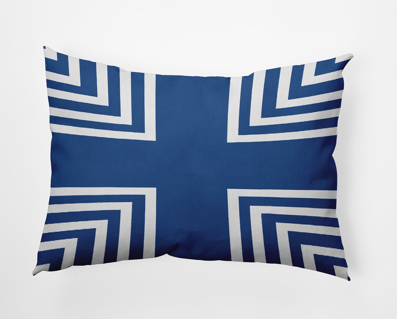 14" x 20" Simply Daisy Corner Stripes Indoor/Outdoor Pillow, Nautical Navy Qty 1