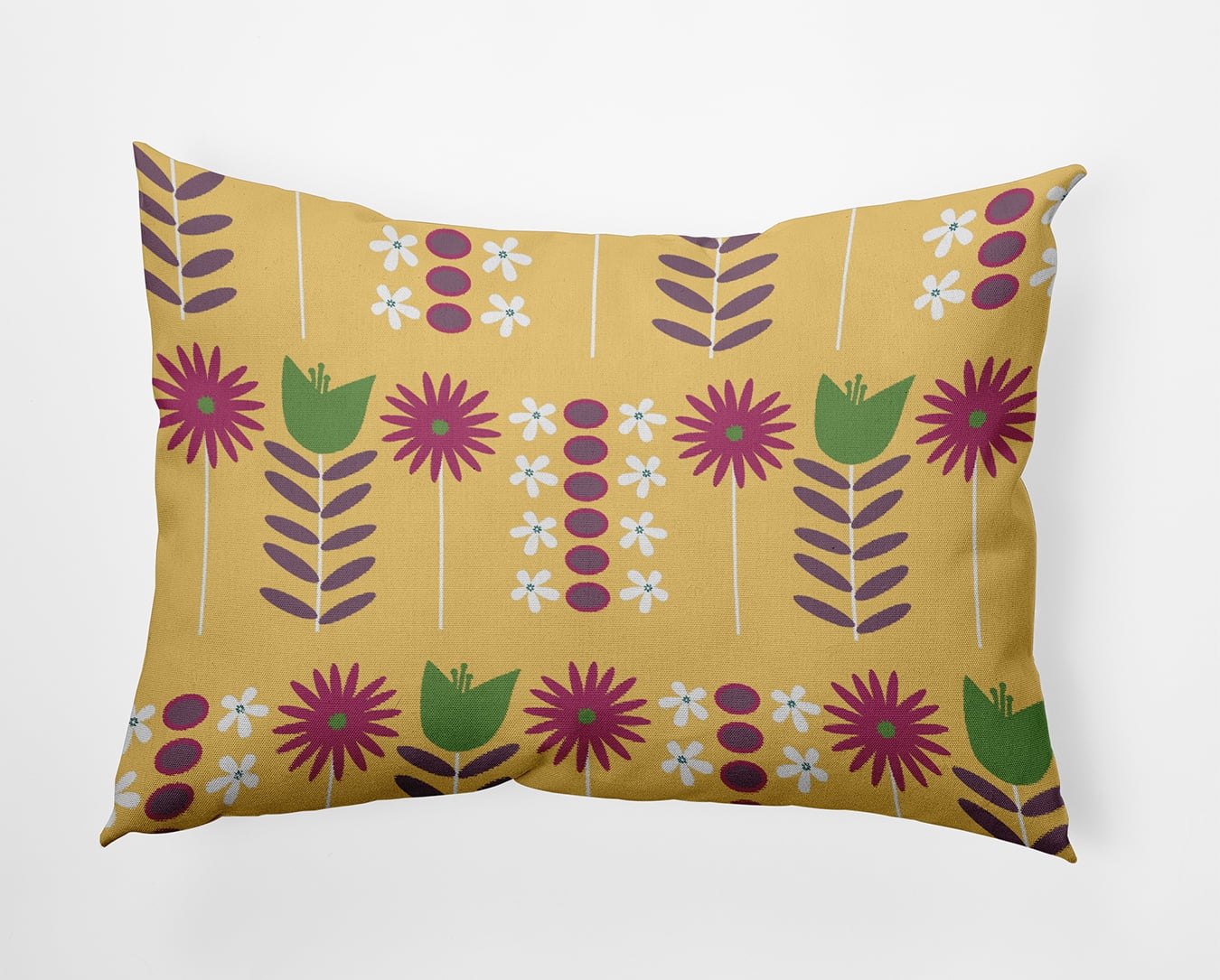 14" x 20" Simply Daisy Daisy May's Garden Indoor/Outdoor Pillow, Daffodil Yellow Qty 1