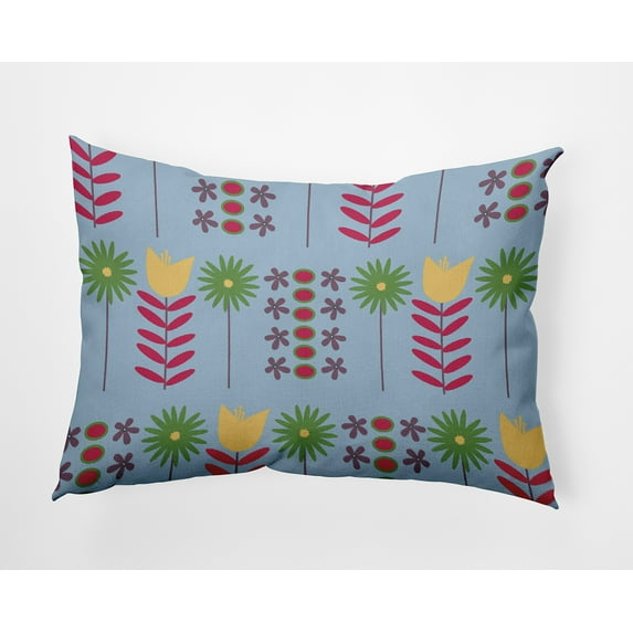 14" x 20" Simply Daisy Daisy May's Garden Indoor/Outdoor Pillow, Lighter than Air Blue Qty 1