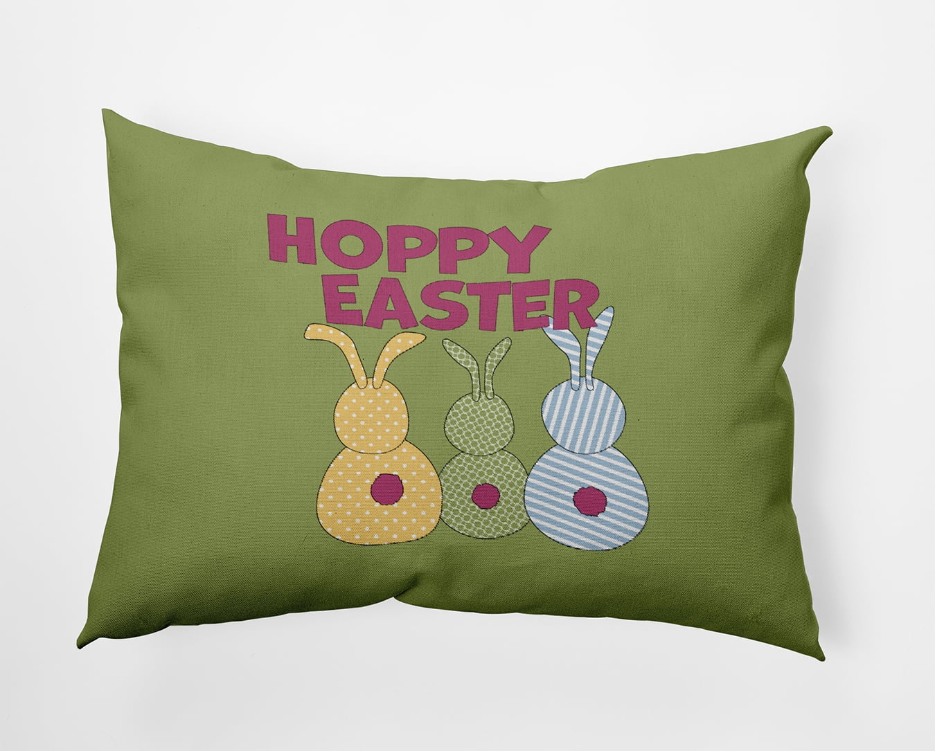14" x 20" Simply Daisy Hoppy Easter Indoor/Outdoor Pillow, Apple Green Qty 1