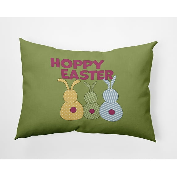 14" x 20" Simply Daisy Hoppy Easter Indoor/Outdoor Pillow, Apple Green Qty 1