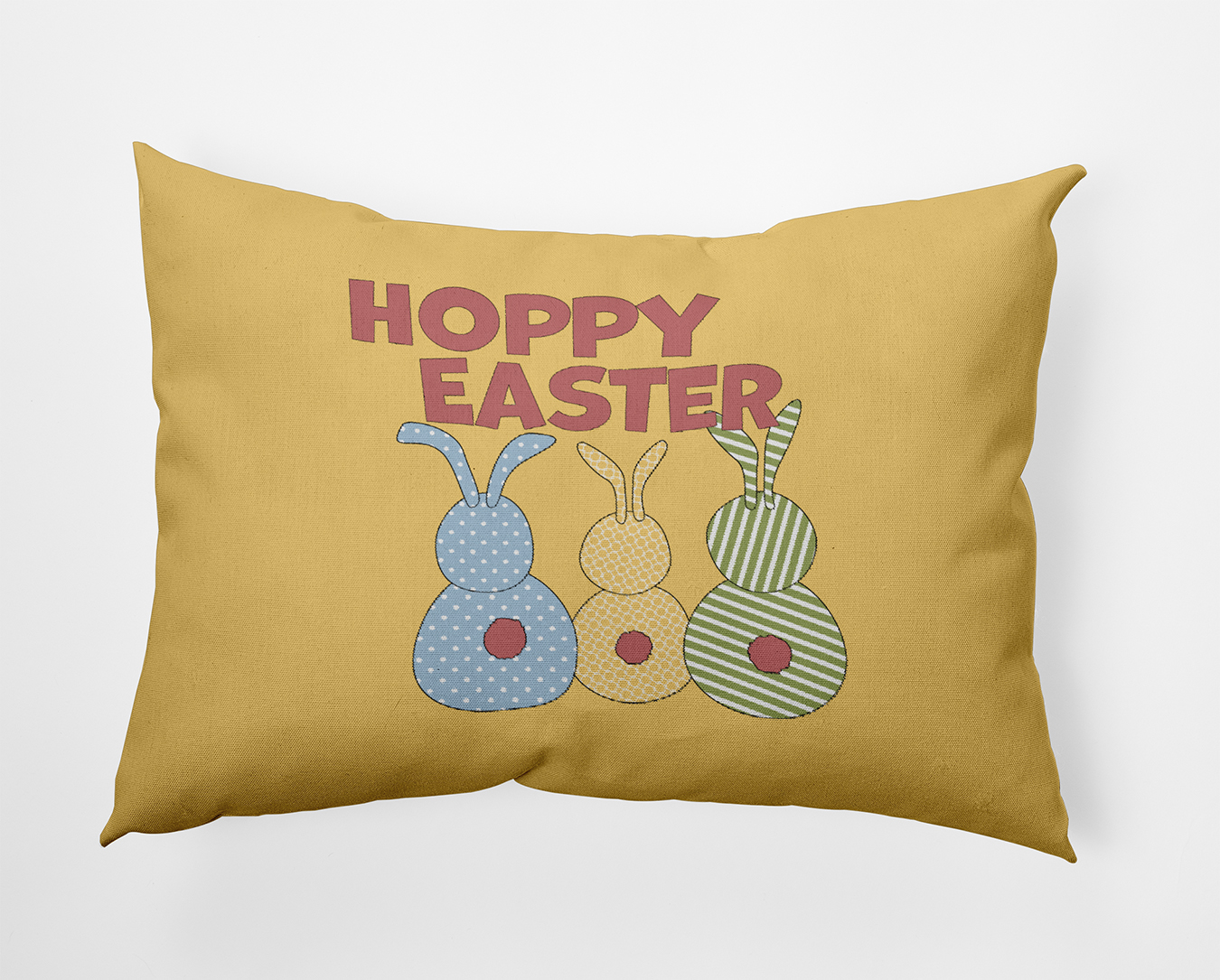 14" x 20" Simply Daisy Hoppy Easter Indoor/Outdoor Pillow, Daffodil Yellow Qty 1