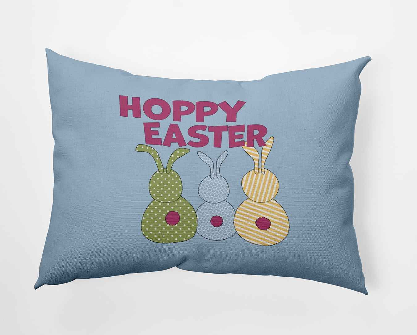 14" x 20" Simply Daisy Hoppy Easter Indoor/Outdoor Pillow, Lighter than Air Blue Qty 1