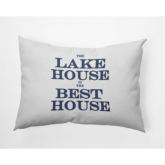 14" x 20" Simply Daisy Lake House Best House Indoor/Outdoor Pillow, Nautical Navy Qty 1