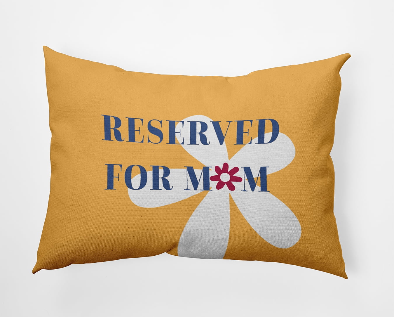 14" x 20" Simply Daisy Reserved for Mom with Flowers Indoor/Outdoor Pillow, Egg Yolk Yellow Qty 1