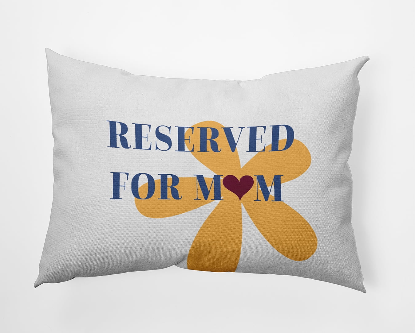 14" x 20" Simply Daisy Reserved for Mom with Hearts Indoor/Outdoor Pillow, Egg Yolk Yellow Qty 1