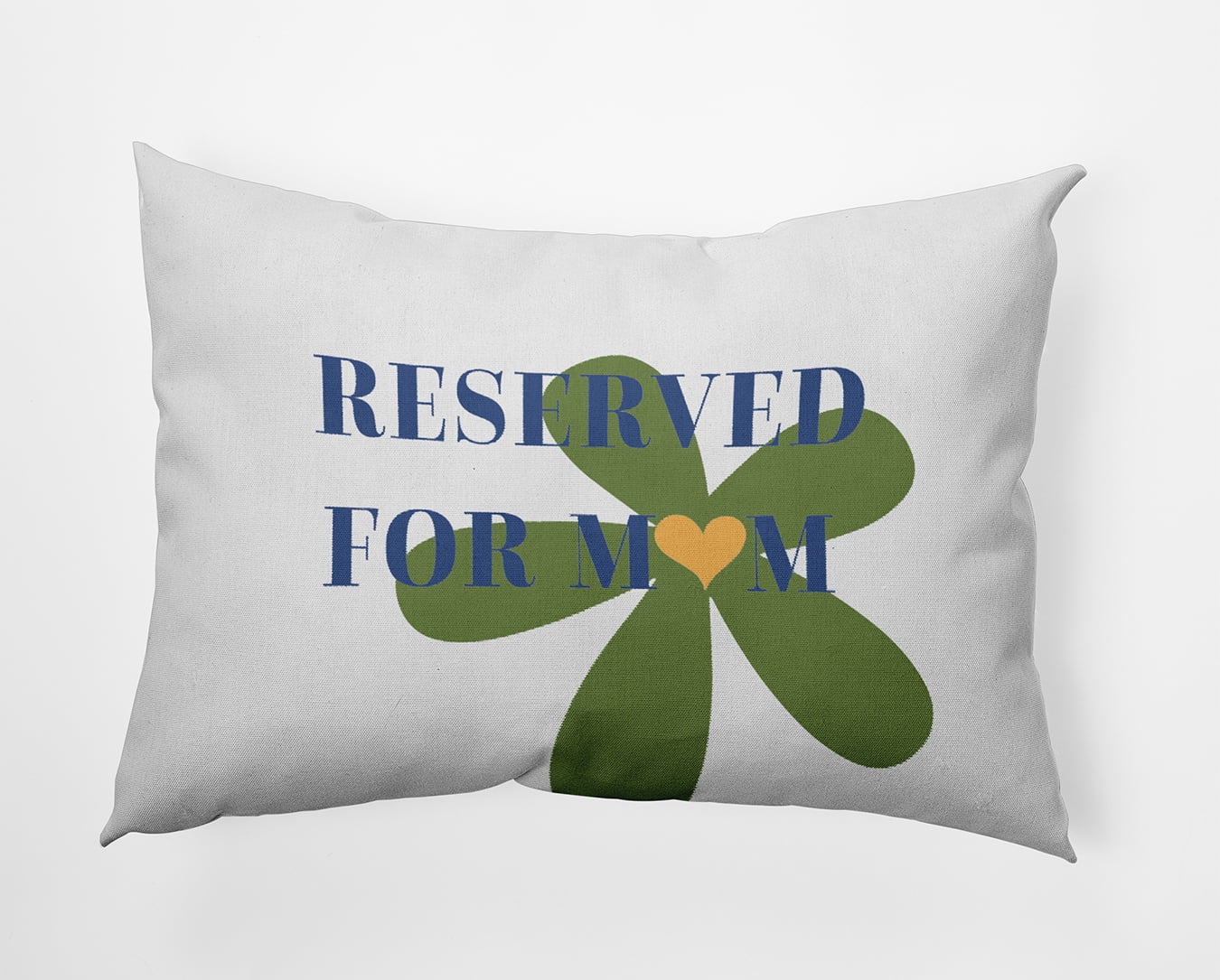 14" x 20" Simply Daisy Reserved for Mom with Hearts Indoor/Outdoor Pillow, Light Olive Green Qty 1