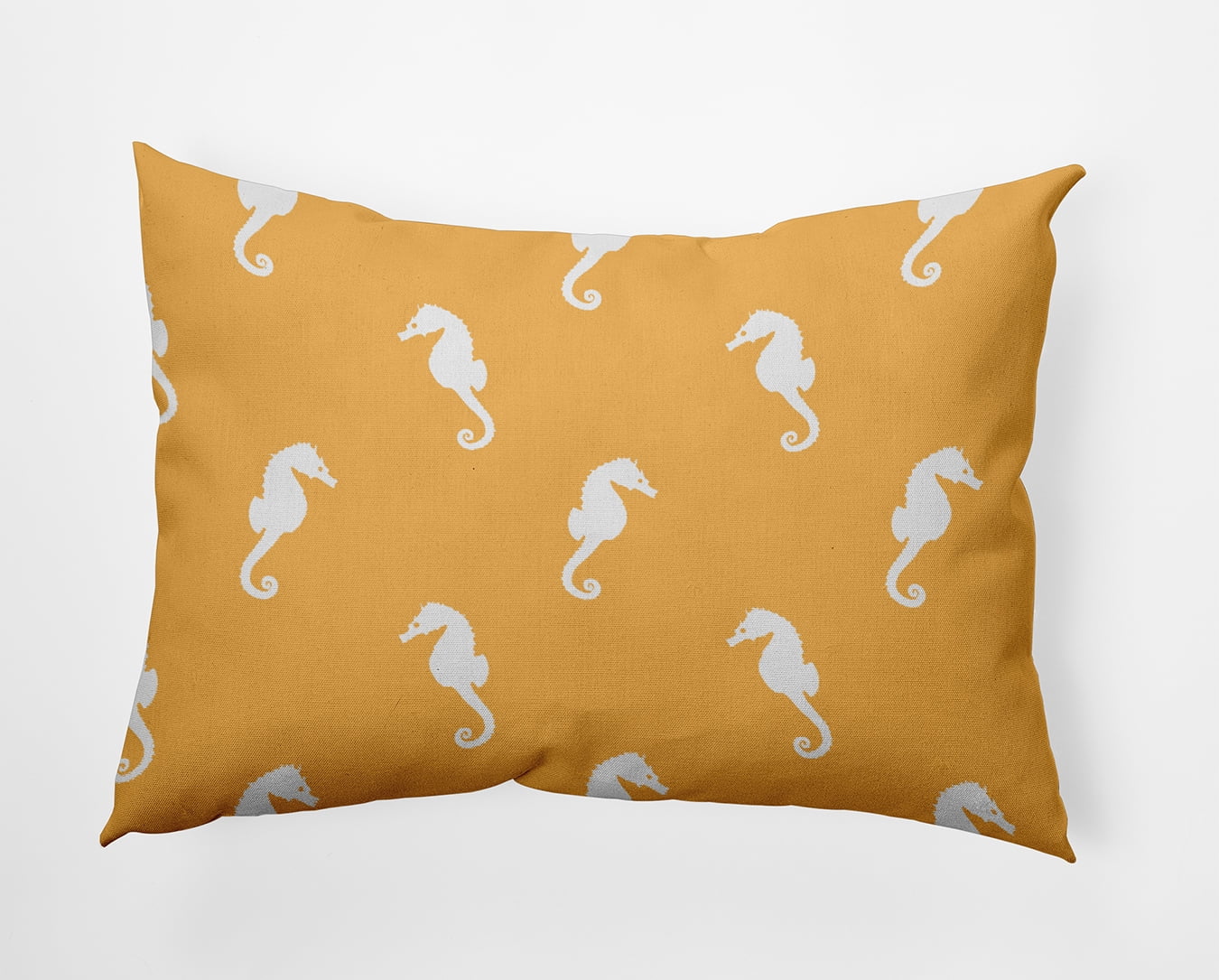 14" x 20" Simply Daisy Sea Horses Indoor/Outdoor Pillow, Egg Yolk Yellow Qty 1