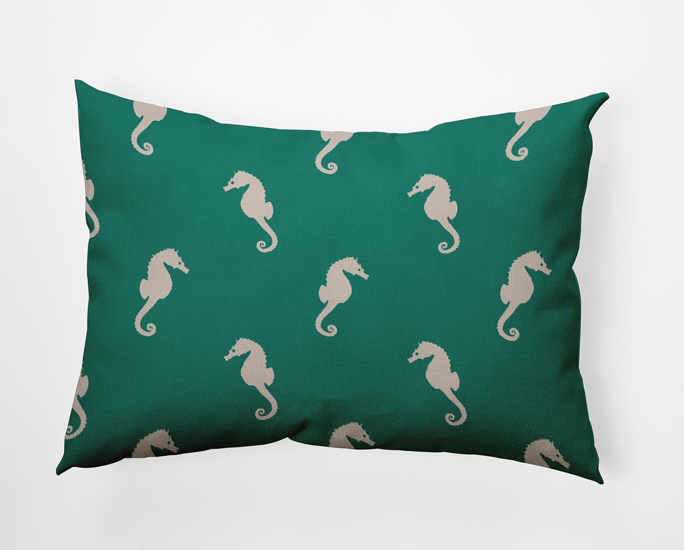 14" x 20" Simply Daisy Sea Horses Indoor/Outdoor Pillow, Kelly Green Qty 1