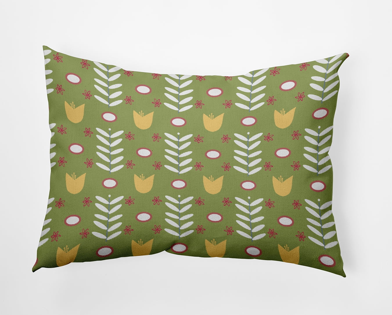 14" x 20" Simply Daisy Spring Garden Indoor/Outdoor Pillow, Apple Green Qty 1