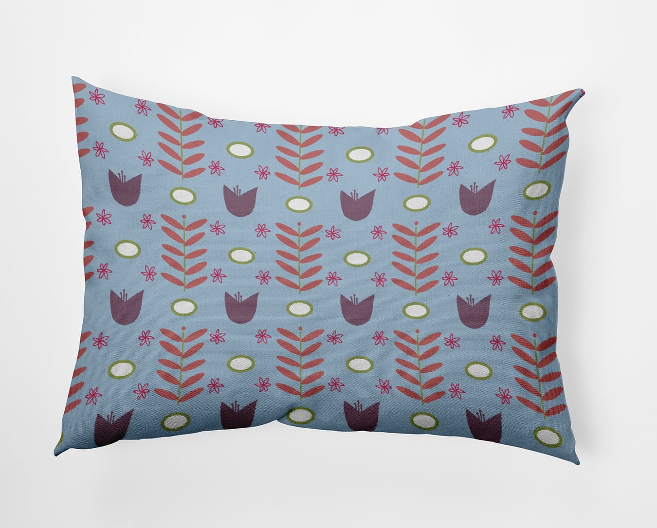 14" x 20" Simply Daisy Spring Garden Indoor/Outdoor Pillow, Lighter than Air Blue Qty 1