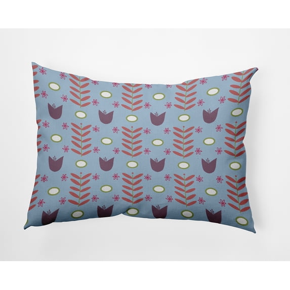 14" x 20" Simply Daisy Spring Garden Indoor/Outdoor Pillow, Lighter than Air Blue Qty 1