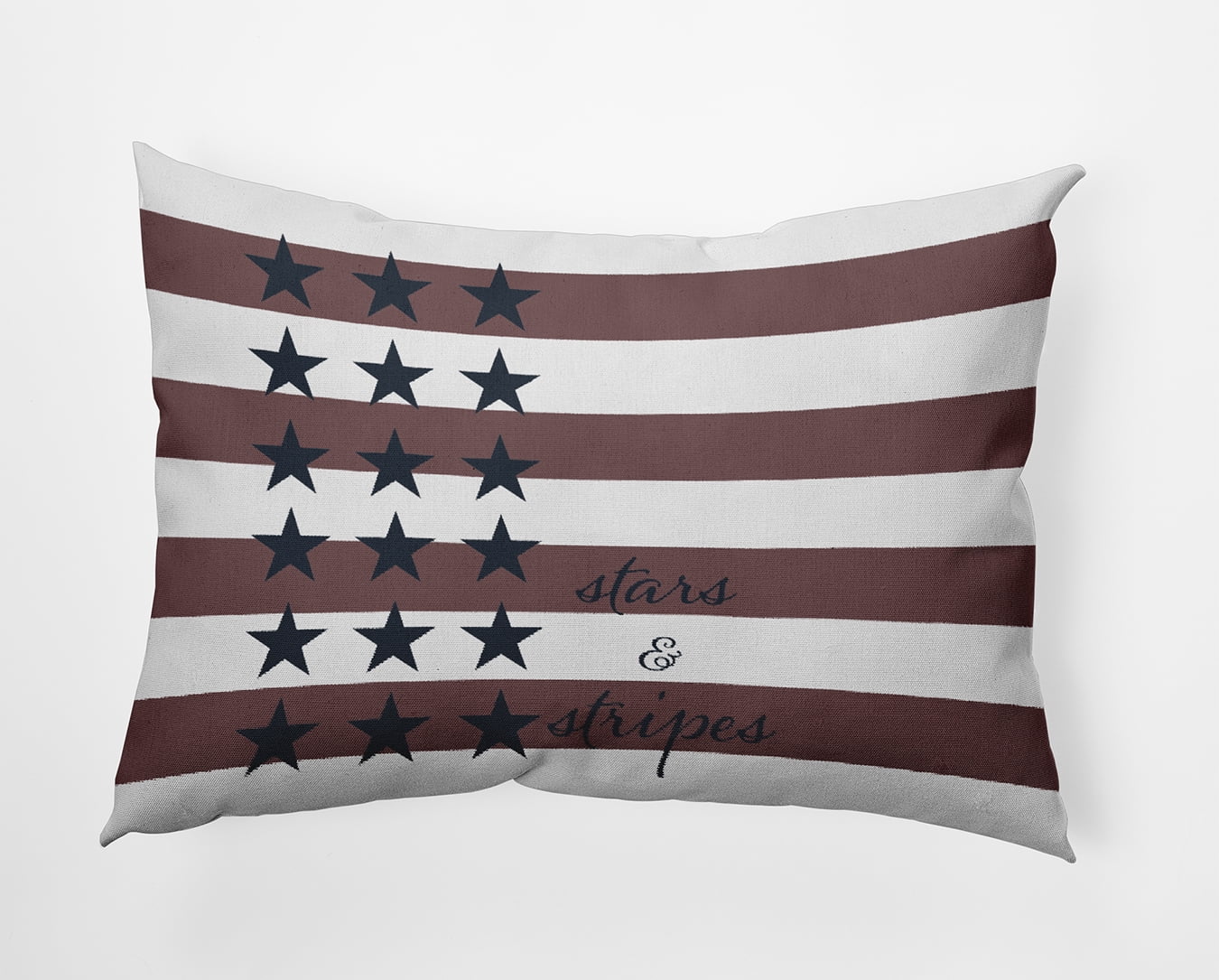14" x 20" Simply Daisy Stars and Stripes with Words Indoor/Outdoor Pillow, Blue-Red Qty 1