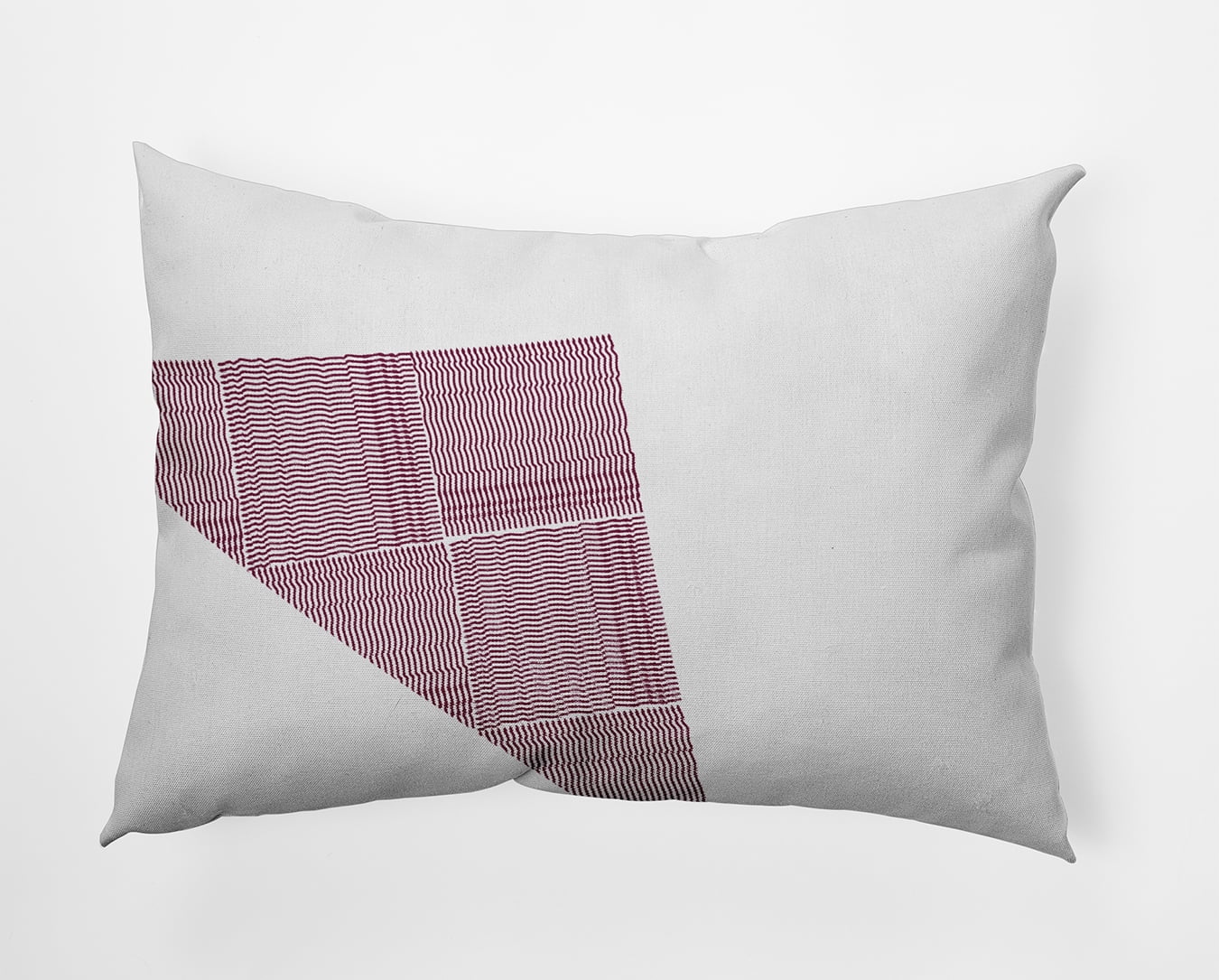 14" x 20" Simply Daisy Triangles & Squares Indoor/Outdoor Pillow, Maroon Red Qty 1